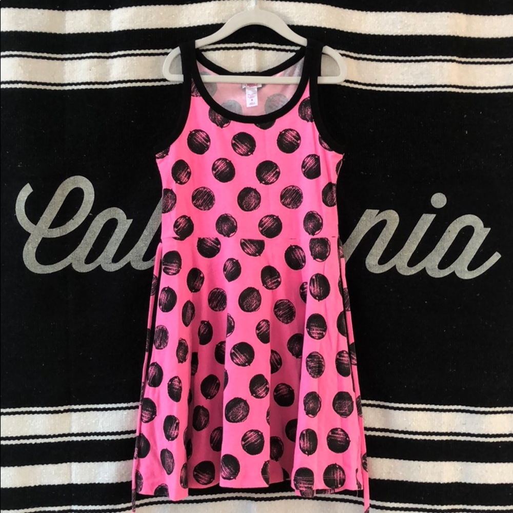 JUSTICE GIRLS polka dot tieback flared tank dress